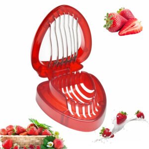Red Strawberry Slicer – Easy Fruit Cutting & Decorative Salad Cutter