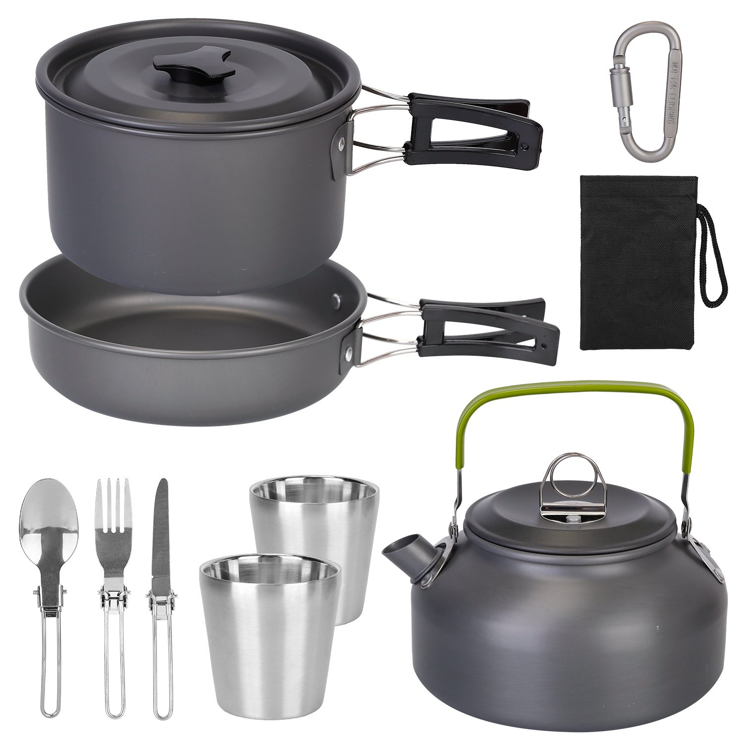 12-Piece Portable Camping Cookware Set for Outdoor Adventures