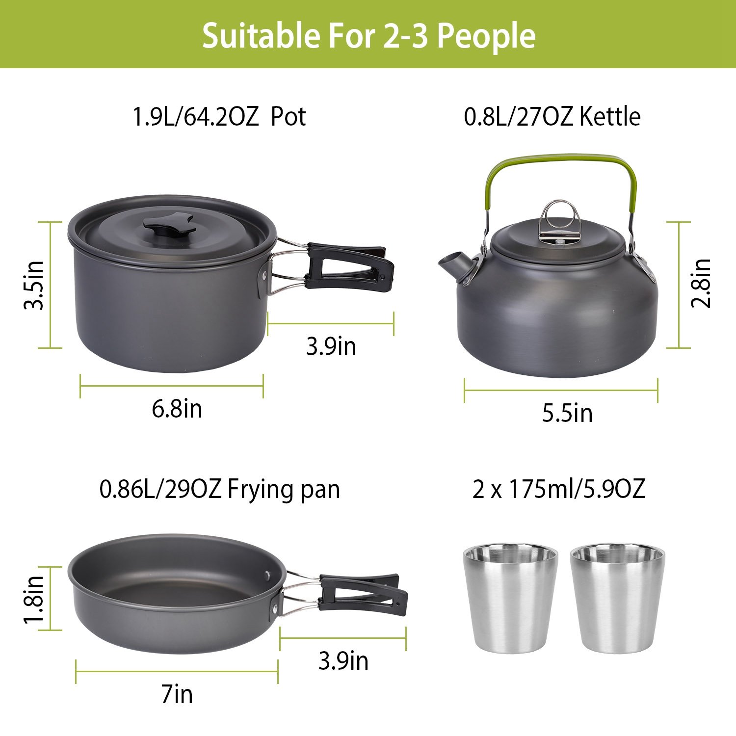 12-Piece Portable Camping Cookware Set for Outdoor Adventures - Image 5